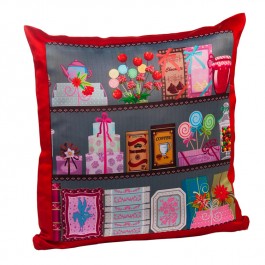 Almofada vermelha com foto