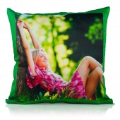 Almofada verde com foto